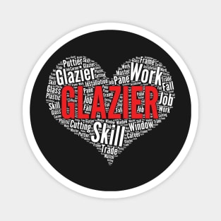 Glazier Heart Shape Word Cloud Design Glass Fitter product Magnet